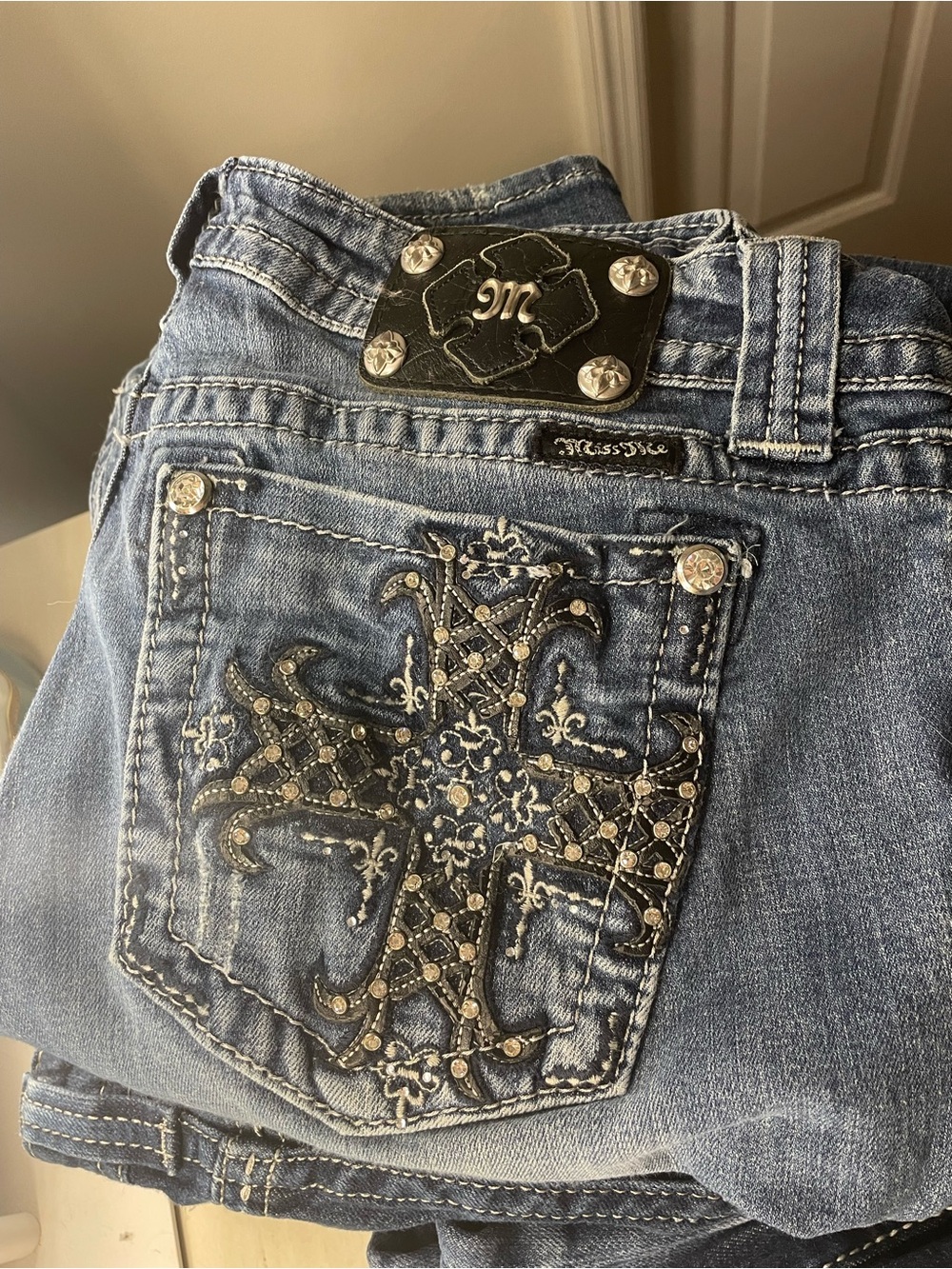 Miss Me Blue Embellished Boot Cut Jeans